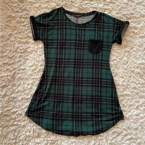 Green plaid dress Women’s size Medium